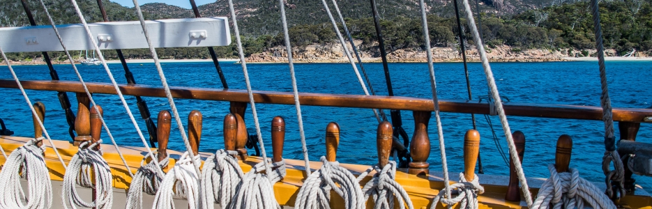 Sailing off Coles Bay