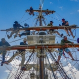 Crew setting sails