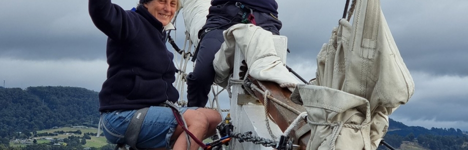 sitting on the bowsprit