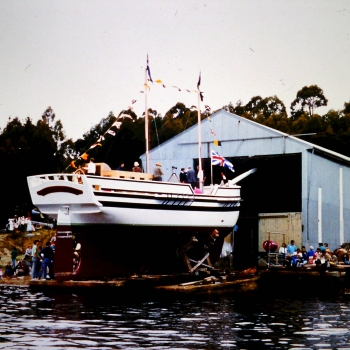 Replica ready for launch (no masts yet)