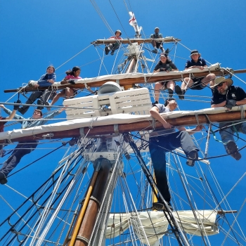 Crew in the rigging
